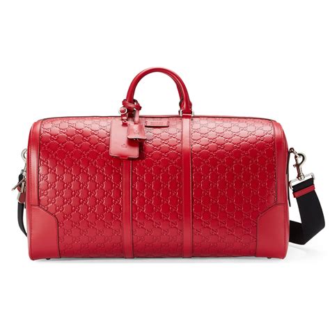 gucci signature leather duffle red|genuine Gucci duffle bags.